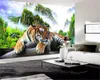 Murale personalizzato Carta da parati 3d Furious Cute Tiger Paesaggio Paesaggio Murale HD Decorativo Bellissimo sfondo276N