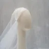 V604 Pianura semplice Vintage Singolo Layer Layer Face Church Hijab Donne Sposa Sesso Avorio Cattedrale Bridal Wedding Veil