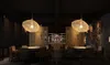 Lampadario creativo in rattan intrecciato a mano Ristorante in stile cinese Soggiorno Sala da pranzo Lampadario dell'hotel Illuminazione artistica di personalità