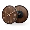 Grandi orologi da parete in legno da 14 pollici in legno di grandi dimensioni per l'arredamento dell'home office Orologio da parete con orologio dal design semplice senza vetro