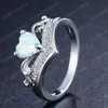 Opal Diamond Ring Heart Love Rings bijoux de créateurs de luxe femmes anneaux mariage bagues de fiançailles mode bijoux cadeau