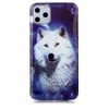 Luminoso lobo tigre suave TPU casos para iPhone 15 Plus 14 13 Mini Iphone15 12 11 Pro Max XR XS 8 7 6 Moda linda encantadora mariposa flor encaje gato leopardo brillan en la cubierta oscura