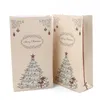 メリークリスマスクラフト紙袋エコフレンドリークッキープレゼントギフトバッグクリスマスツリープリントベーキングギフト紙袋