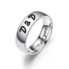 Stainless Steel Ring band letter I Love you Dad Mom Son Daughter Rings for women men Fine Fashion Jewelry Will and Sandy gift