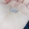 Autentiska 925 Silver Daisy Små örhängen för Pandora CZ Diamant Bröllop Smycken Söt tjejer Örhänge med presentförpackning