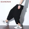 Kuangnan Chinese Style Długość Bawełniana Pościel Spodnie Mężczyźni Spodnie Jogger Spodnie Mężczyźni XXXL Spodnie dresowe Streetwear Mężczyźni Spodnie 2019 Y190509