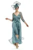 Скромные joyceyousgcolltions v шея 3/4 с длинным рукавом мать невесты платье с съемным поездом кружева матери платье формальные вечерние платья