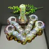 Triple ball painted glass pipe Class Oil Burner Pipe Thick color Glass oil rigs glass water pipe