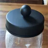 Régulier Mason Jar Salle de bains Pots d'apothicaire Organisateur de vanité - Décor de ferme rustique Verre noir mat pour cotons-tiges - Pas de bocaux