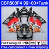 HONDA CBR600 Için vücut + Tankı F4 CBR 600 F4 FS CBR600 F 4 287HM.5 Repsol turuncu siyah CBR600F4 99 00 CBR600FS CBR 600F4 1999 2000