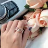 New pattern Splicing ring Golden Classic Fashion Party Jewelry For Women Rose Gold Wedding Luxurious triangle rings Free shipping