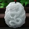 Natural Myanmar Emerald Genuine Jade Dragon Pendant Necklace for men and women Jewelry Birthday Gift Amulet