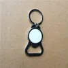 sublimation blank key chain metal key ring with bottle opener hot transfer printing diy blank consumables