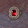 Broche victorienne en verre Ceystal et fausses perles, style Vintage, ton or Antique, 7544670
