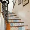 6 adet / takım DIY 3D Merdiven Studio Sticker Çömlekçilik Merdiven Çıkartmalar Güz Kat Duvar Dekor Çıkartmaları Oturma Odası Dekorasyon Için