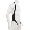 Gay Men's Sexy Open BubodySuit Underkläder Leotard Hollow Out Strap Jumpsuit Mankini Halter Wrestling Exotisk Underkläder Kostym