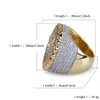 Mens Hip Hop Iced Out Stones Rings Fashion Gold Jesus Ring Jewelry High Quality Simulation Diamond Ring259Z