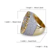 Mens Hip Hop Iced Out Stones Rings Fashion Gold Jesus Ring Jewelry High Quality Simulation Diamond Ring7120569