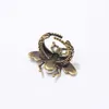 Fashion Fashion Copper Gilded Vintage Insect Beetle Bee Pearl Ring para Woman227W