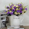 artificial rose flower bouquet European style home wedding decoration 12 artificial fake flowers Silk cloth DHL shipping XD22736