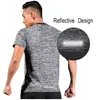 Camiseta de moda para hombre, camisetas deportivas para gimnasio, camisetas para correr con luz nocturna, camiseta para hombre Crossfit Fitness Dry fit, camiseta para correr para hombre