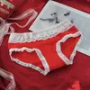 Big red panties female cotton shorts burgundy rat year ladies christmas socks lace briefs leggings