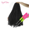 DIY DREADLOCKS ombre Blonde Crochet Hair Extensions Ganchs sintéticos ganchos de cabelo de 18 polegadas irmãs Micro locs straight faux2639003