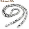 Sunnerlees 316L قلادة من الفولاذ المقاوم للصدأ 6 ملم بيزنطية هندسية سلسلة الفضة الذهب الذهب السوداء النساء المجوهرات هدية SC42 N239L8256921