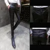 2019 New Autumn Men LeatherPants Faux Leather Pants Men Fashion CasuareBlack Ounles Male Slim Fit Zipper