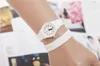 Montre Femmes Long Doux En Caoutchouc Gelée Ceinture Quartz Bracelet Montre-Bracelet Horloge Montre Étudiants Rose Blanc Bracelet