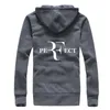 Baijoe Fashion Roger Federer RF Skriv ut Hoodies Män Casual Hip Hop Långärmad Mäns Zipper Hoodie Sweatshirts Man Hoody Kläder