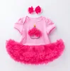 Pasgeboren Baby's Meisjes 1e 2e Verjaardag Kleed One-Piece Rompertjes Rokken Tutu's met Hoofdband Peuter Zuigeling Geschenken Party Kleding Set Crown