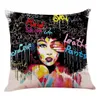 Girl Lady Oil Painting Pillow Case Women Home Art Decoration Sofa Throw Pillow Case Cotton Linen Cushion Cover 45x45cm313n