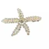 Hot Fashion Jewelry Pearls Rhinstone Starfish Hair Clip Barrette Womens Girls Hairpin Barrettes S771