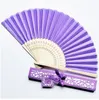 Silk Hand Fold Fan Chinese Style Japanese Dance Dancing Fan Traditional Present Gift Paper Box Package Home Decor Party