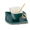 Exquisites Kaffeetassen- und Untertassen-Set im europäischen Stil, goldbemalt, englische Nachmittagstee-Tasse, kleine, luxuriöse, einfache Blumen-Teetasse