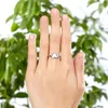 Exquisita anillos de banda Mujeres sólido llano simple plata de ley 925 del corazón del anillo de compromiso anillo lindo Promise
