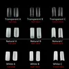 Tamax na066 100pcs / box naturlig transparent fransk falska naglar akryl uv gel franska falska fälla nail art tips manikyr halvfaldig nagelkonst