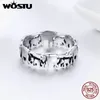 WOSTU 100 Real 925 STERLING Silver Animal Elephant Family Rings For Women Silver Fashion 925 Jewelry Gift CQR34421754896607