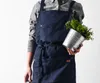 주방 유니섹스 데님 앞치마 일하는 delantal 바텐더 pinafore 턱받이 포켓 선물 Chef Cooking Apron