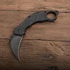 1pcs Karambit Lâmina dobrável Faca de garra 440C Lâmina revestida de titânio Cabo de aço Canivetes táticos de sobrevivência ao ar livre