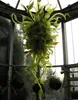 Partihandel handblåst glas Nepenthes ljuskrona hängande lampor inomhus lövdesign Diverse kedja ljuskrona belysning med LED-lampor
