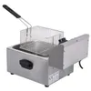 Kolice Commercial single tank 8L Chicken Chip Fryer, Electric Fryer Deep Basket maker, kfc food Frying Potato Fry Machine