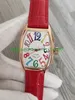 Kvalitetskvinnor Color Dream Quartz Watch 7851 SC 33mm Date Dial-Up Rose Gold Case Red Leather Watchband Sport Pintle163G