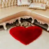 Herzförmiger Teppich, zotteliger Boden, weiches Kunstfell, haarige Teppiche für Zuhause, Schlafzimmer, 4050 cm
