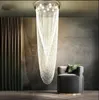 Villa duplex trappor ljuskristall hängande ljus modern kreativ trappa kristall lång hängande belysning myy
