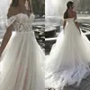 2020 Bohemian A Line Wedding Dress Off The Shoulder Lace Appliqued Country Beach Boho Bridal Gowns