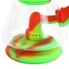 new 7 2 water pipe dab rig glass rig silicone bong portable hookah unbreakable silicone and glass style via dhl