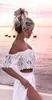 Moda Donna Set due pezzi Crop Top e gonna Summer Beach 2022 Abiti Abiti 2 Tuta in pizzo bianco Spacco laterale