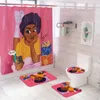 2021 new African women039s tappeto 4 pezzi set sedile del water copriwater tappetino da bagno tappetino antiscivolo set set da bagno doccia8792540